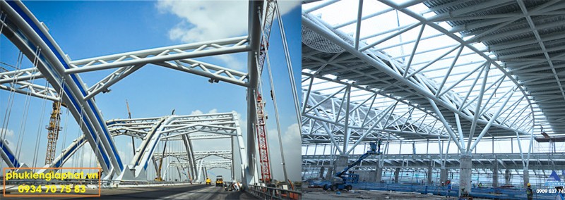 Ống tôn DN50 hòa phát được ứng nhiều vào xây cầu và mái che sân vận động