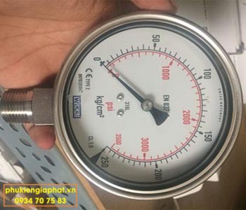 Đồng hồ đo áp suất inox mặt 100mm